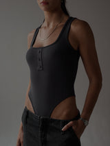 HALF BUTTON BODY - DARK GRAY