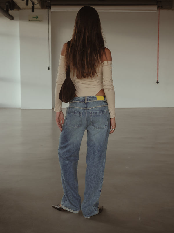 DOUBLE LAYER BODYSUIT - ASH & CREAMY