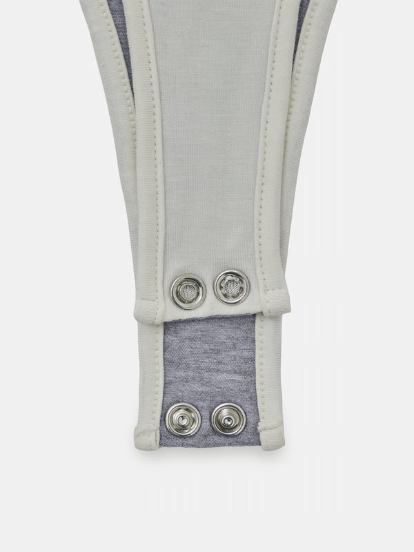 DOUBLE LAYER BODYSUIT - CREAMY & JASPE GRAY