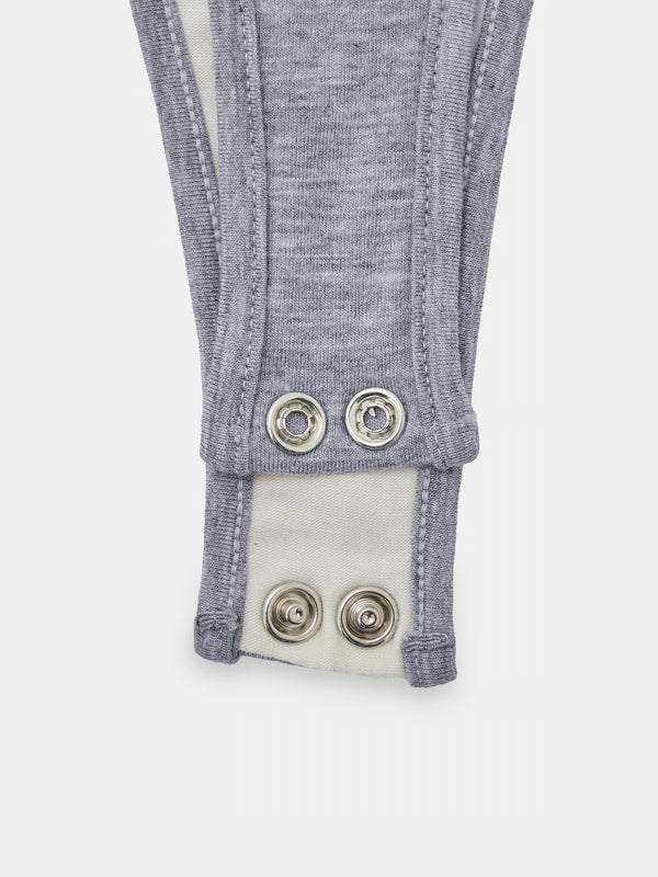 DOUBLE LAYER BODYSUIT - JASPE GRAY & CREAMY