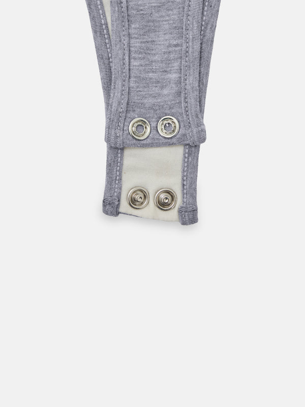 DOUBLE LAYER BODYSUIT - JASPE GRAY & CREAMY