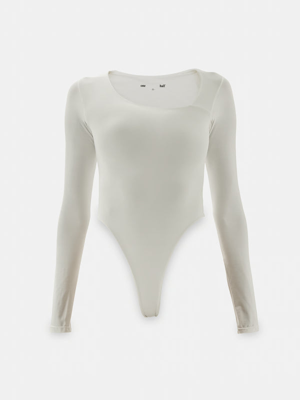 OPEN CURVE BODYSUIT - SOFT WHITE
