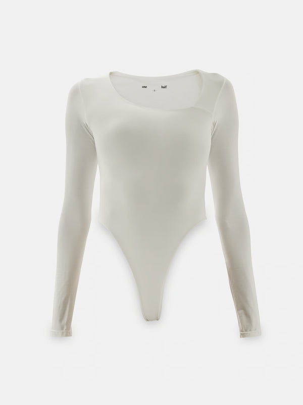 OPEN CURVE BODYSUIT - SOFT WHITE