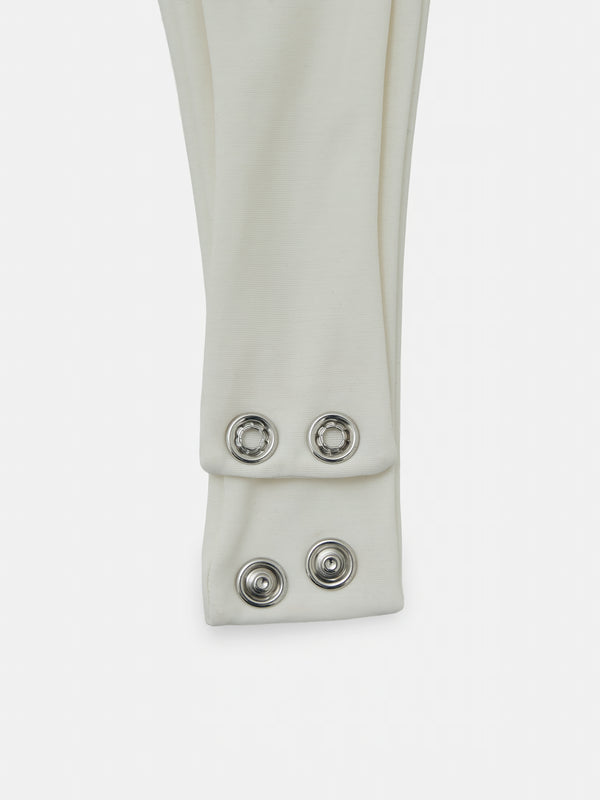 OPEN CURVE BODYSUIT - SOFT WHITE