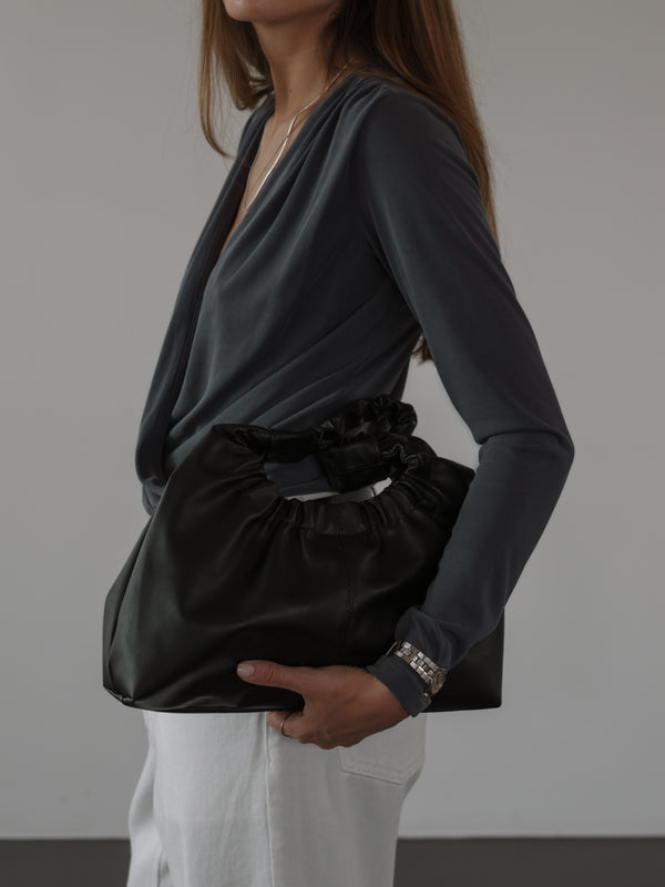 LONG SLEEVE FLOWY BODY - DARK GRAY