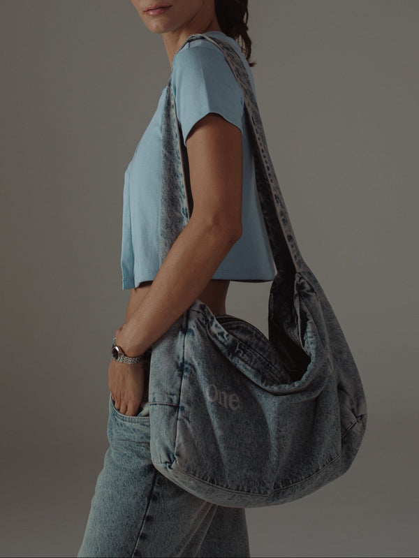 VINTAGE DENIM CROSS BAG - DIRTY CLEAR BLUE