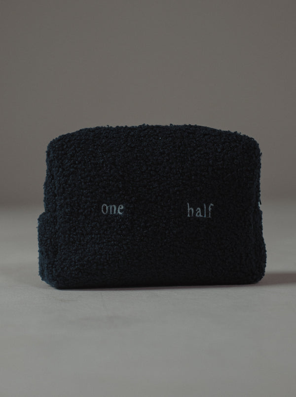 FURRY MAKE UP BAG - NAVY BLUE