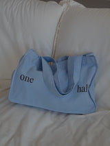 TOTE BAG - BABY BLUE & COCOA