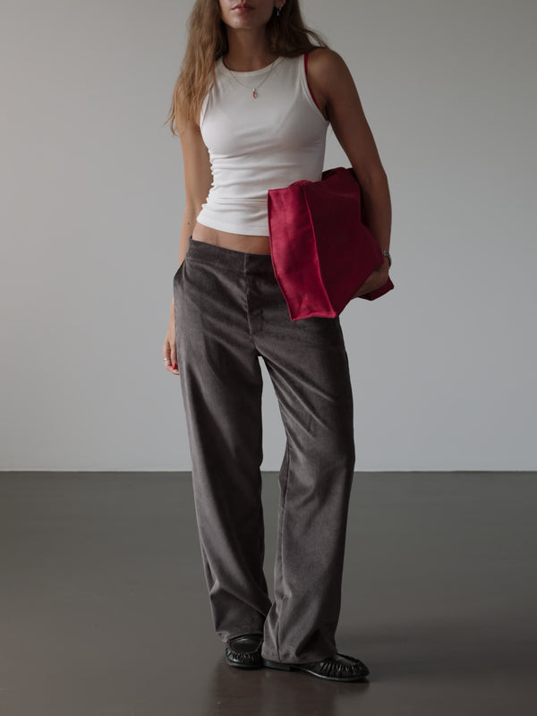 SUEDE TOTE BAG - RED WINE