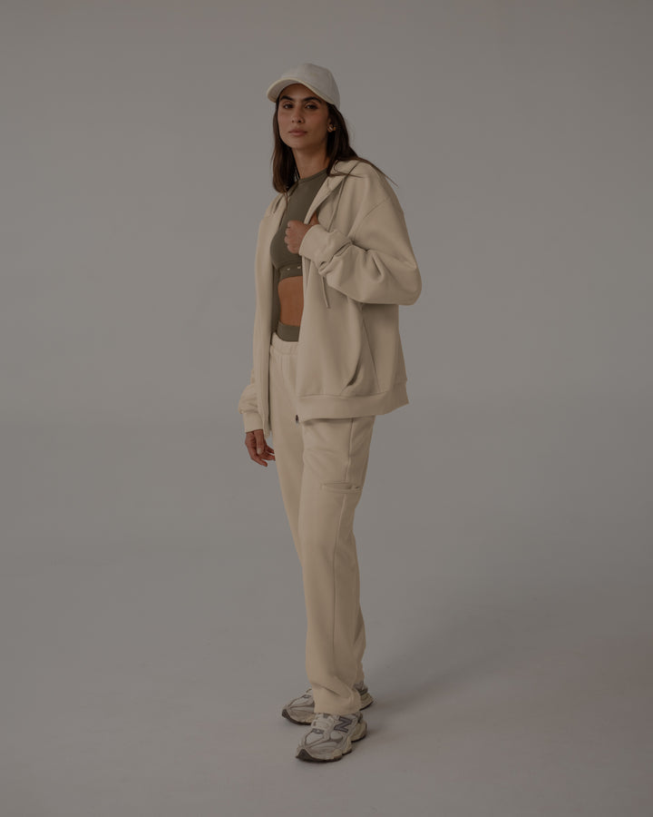 Hoodie Buzo Color Crema Buzo Crema Claro Con Capota, Arte College