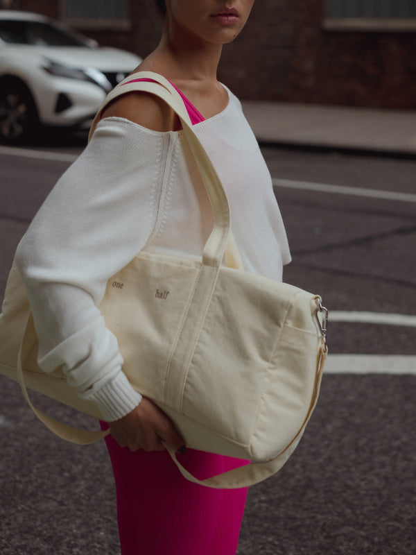 OFF SHOULDER KNIT SWEATER - SOFT WHITE