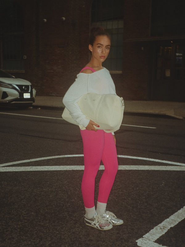 OFF SHOULDER KNIT SWEATER - SOFT WHITE