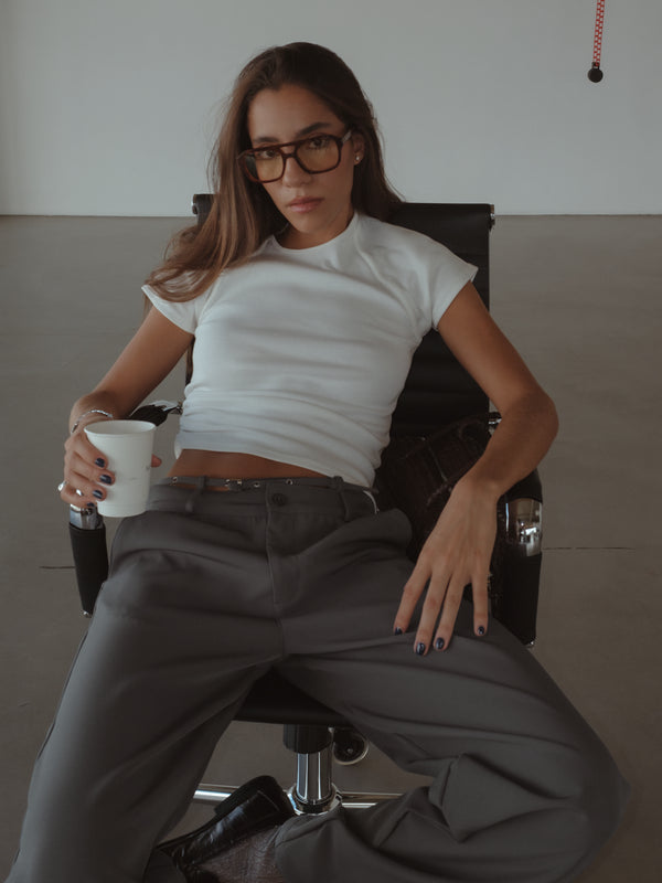 RE-WORKED DRAPED T-SHIRT - CREAMY