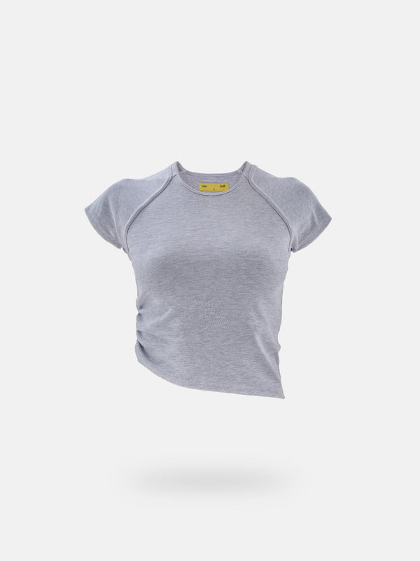 RE-WORKED DRAPED T-SHIRT - GRAY JASPE