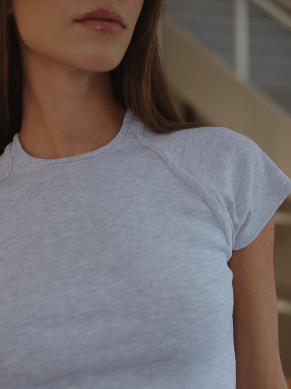 RE-WORKED DRAPED T-SHIRT - GRAY JASPE