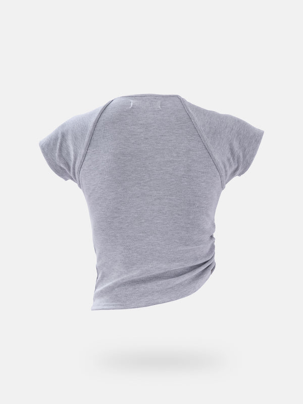 RE-WORKED DRAPED T-SHIRT - GRAY JASPE