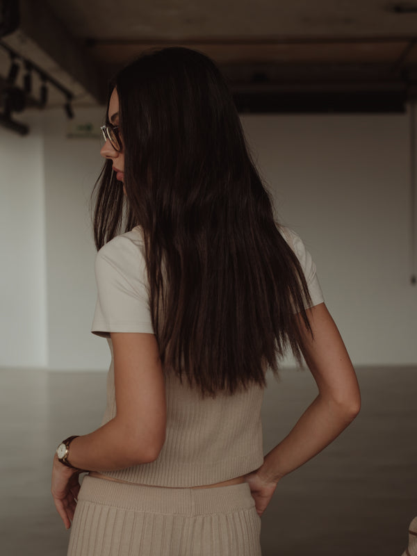 BASIC KNIT TANK TOP - NATURAL
