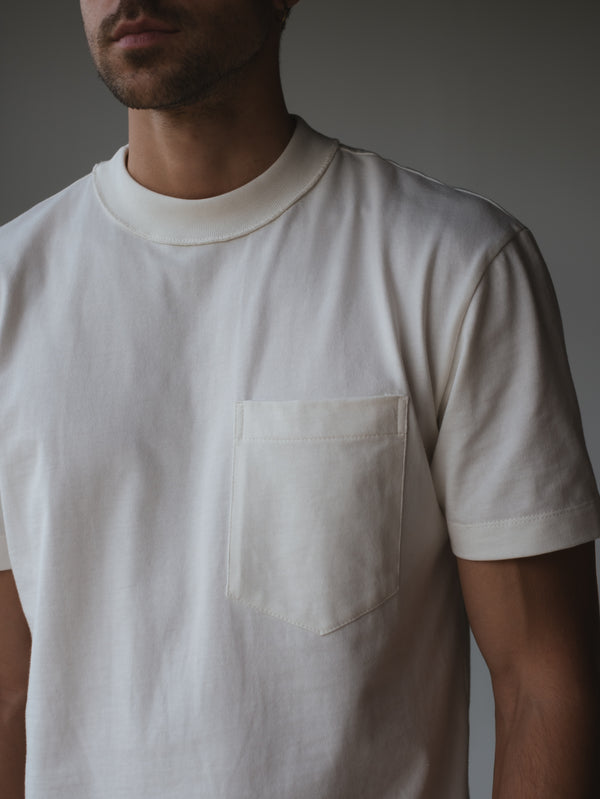MEN COTTON POCKET T-SHIRT - SOFT WHITE