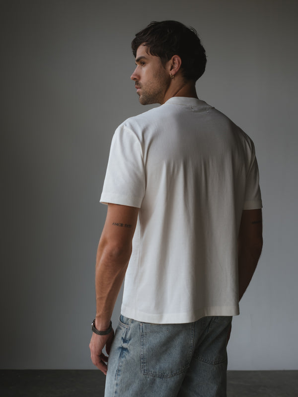 MEN COTTON POCKET T-SHIRT - SOFT WHITE