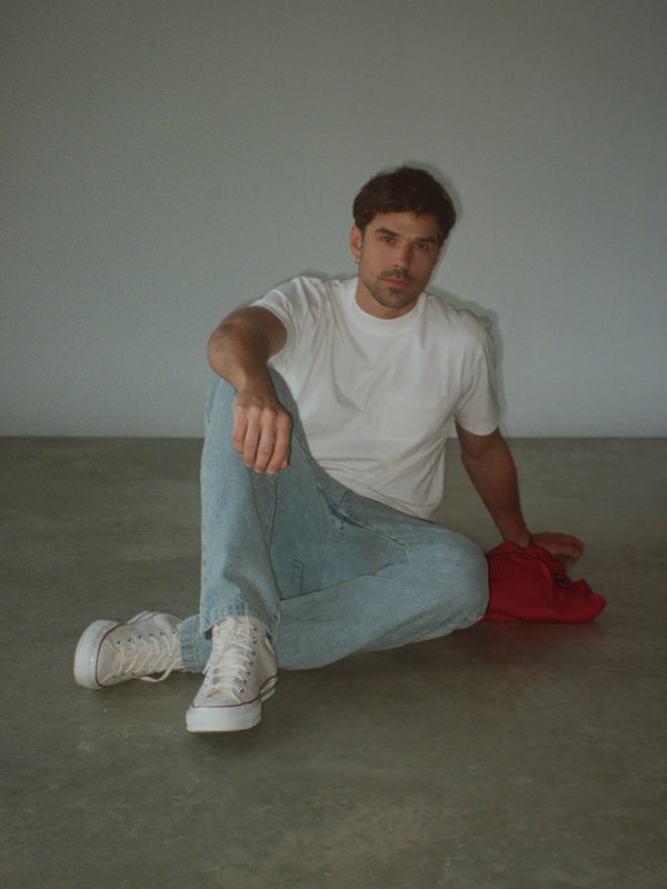 MEN COTTON POCKET T-SHIRT - SOFT WHITE