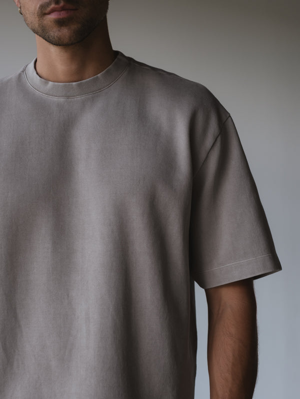 WASHED BOXY T-SHIRT - ASH