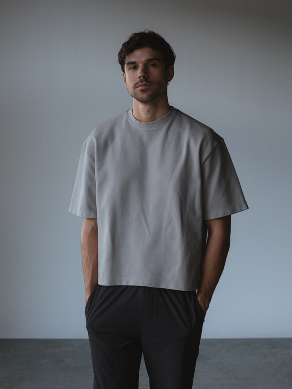 WASHED BOXY T-SHIRT - LIGHT GRAY