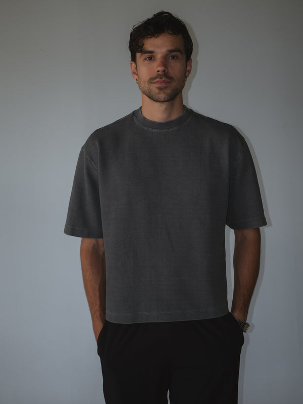 WASHED BOXY T-SHIRT - DARK GRAY