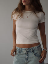 SEAMLESS SIMPLY TEE - SOFT WHITE