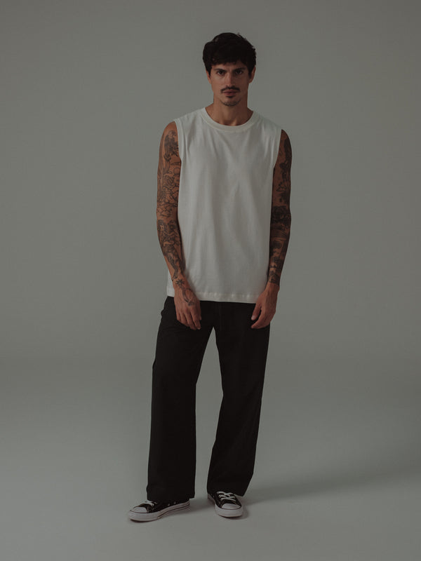 MUSCLE T-SHIRT MEN - SOFT WHITE