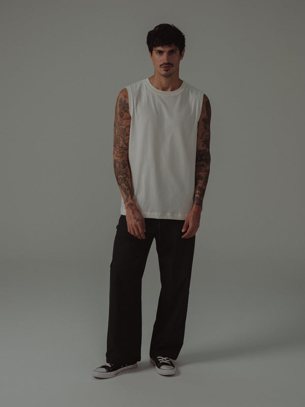 MUSCLE T-SHIRT MEN - SOFT WHITE