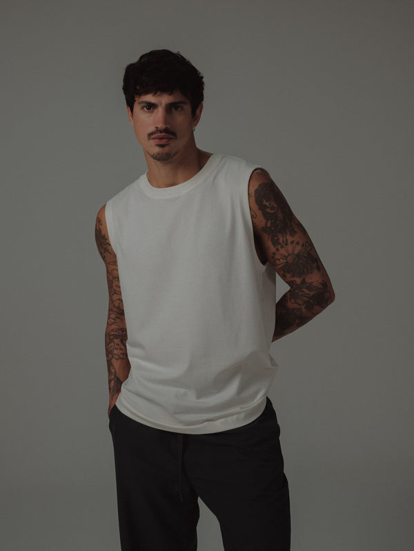 MUSCLE T-SHIRT MEN - SOFT WHITE