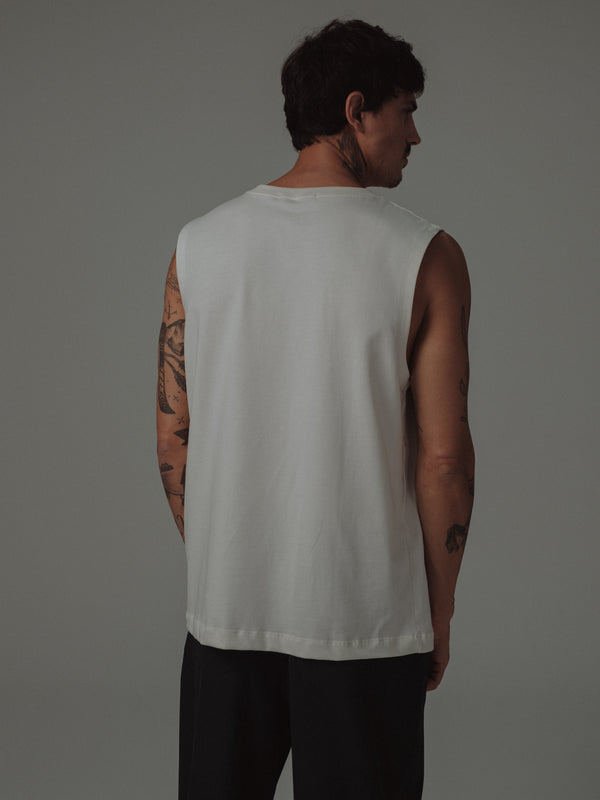 MUSCLE T-SHIRT MEN - SOFT WHITE