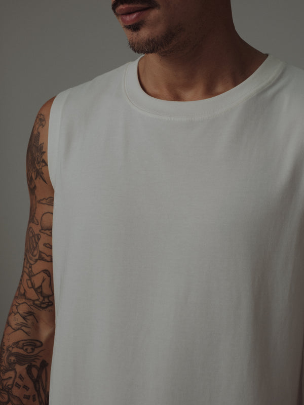 MUSCLE T-SHIRT MEN - SOFT WHITE