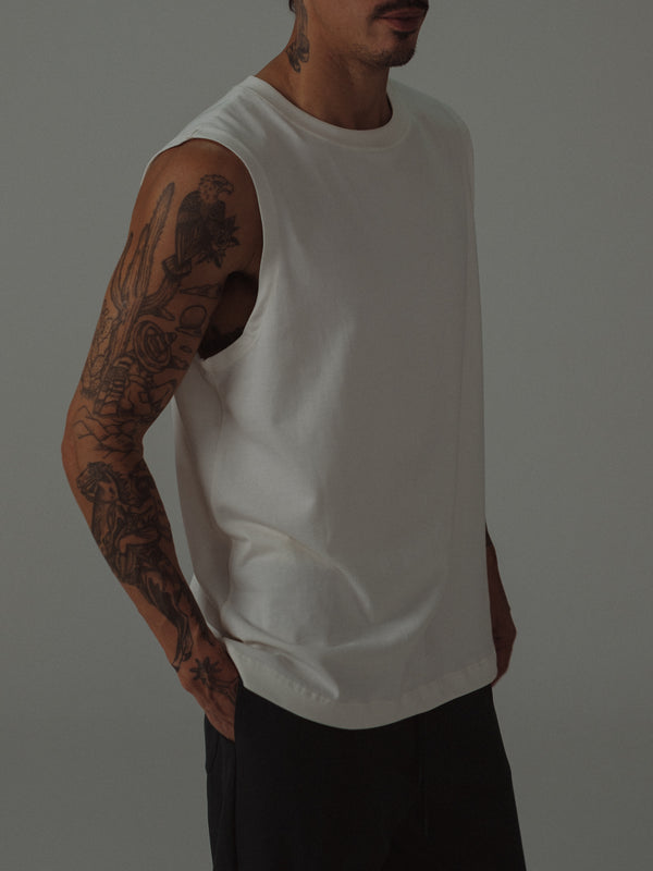 MUSCLE T-SHIRT MEN - SOFT WHITE