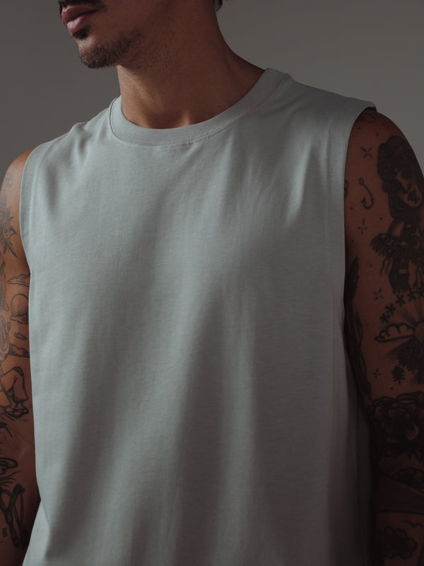 MUSCLE T-SHIRT MEN - GRAY JASPE