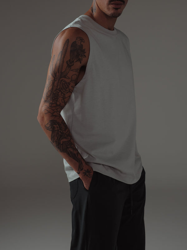 MUSCLE T-SHIRT MEN - GRAY JASPE