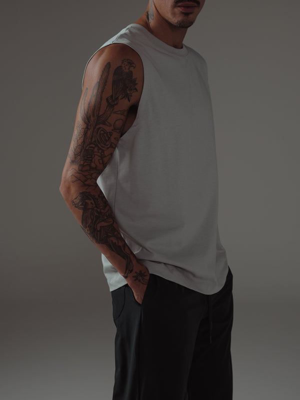 MUSCLE T-SHIRT MEN - GRAY JASPE