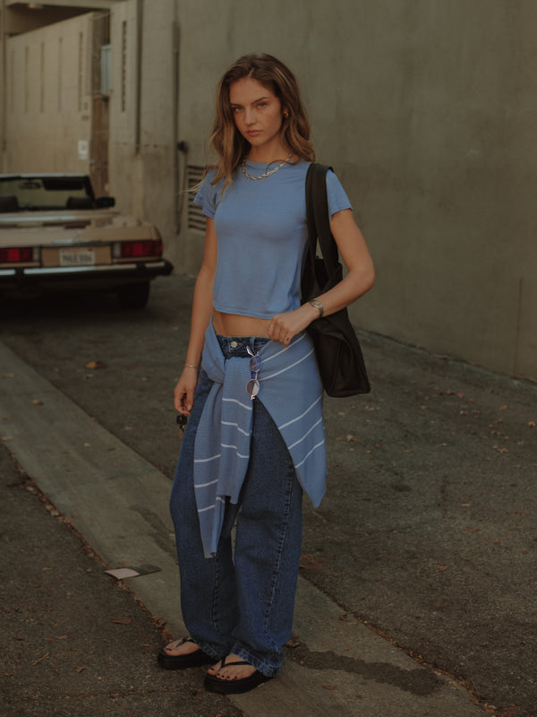 KNIT SIMPLY TEE - BABY BLUE