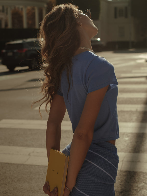 KNIT SIMPLY TEE - BABY BLUE