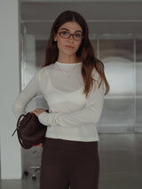 SIMPLY KNIT LONG SLEEVE - SOFT WHITE