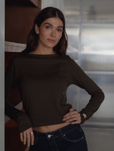 SIMPLY KNIT LONG SLEEVE - BROWN