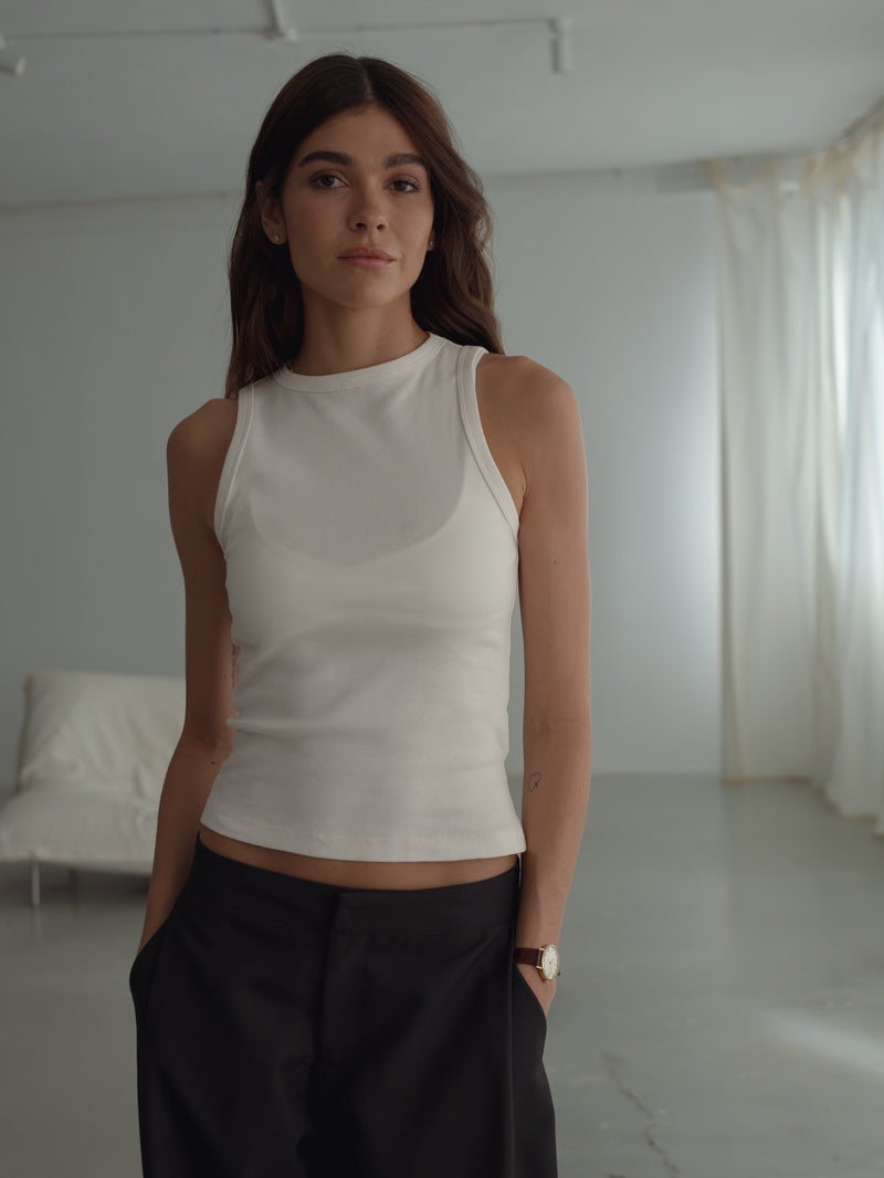 CORE RIB TANK - SOFT WHITE