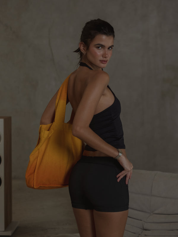 HALTER BACK TANK - BLACK