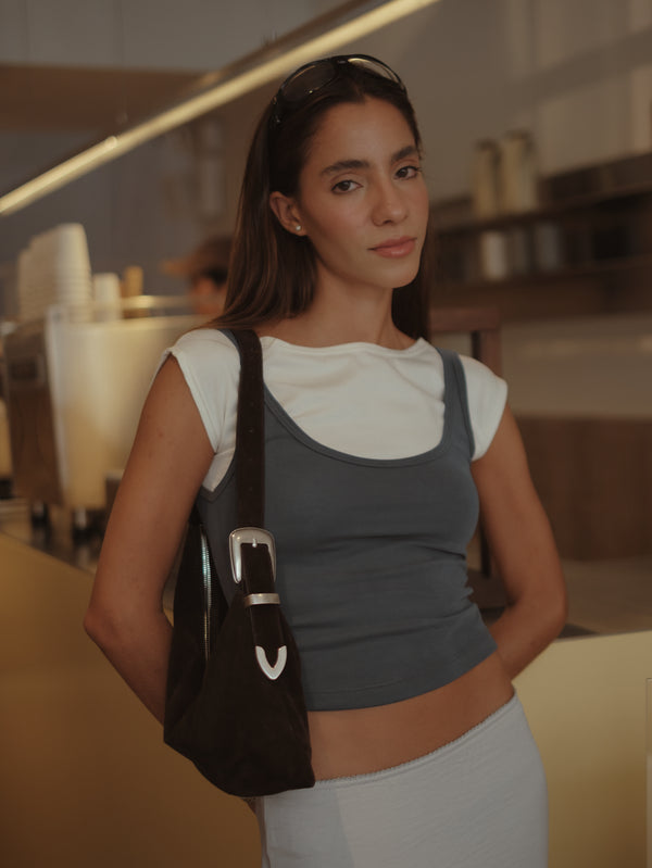 LAYER TANK TEE - CREAMY & GRAY