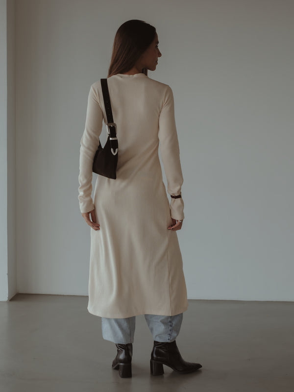 LONG LINE CARDIGAN - VANILLA