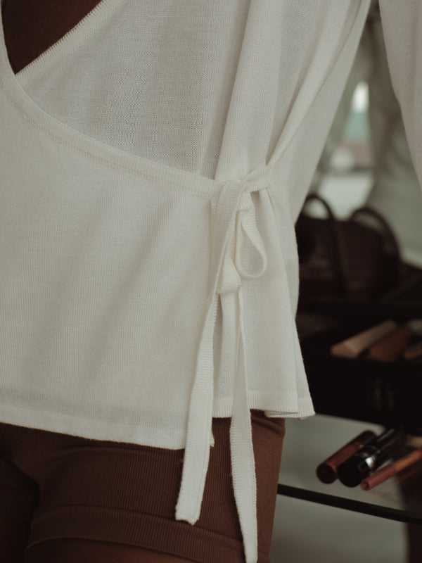 KNIT & KNOT CARDIGAN - SOFT WHITE