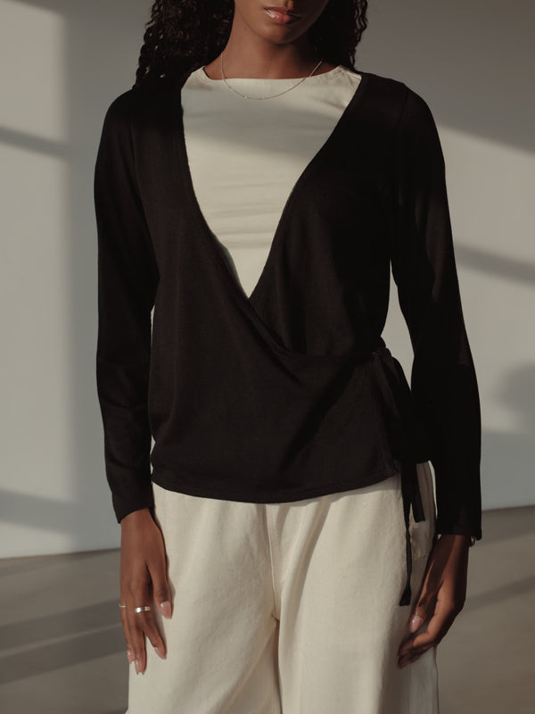 KNIT & KNOT CARDIGAN - BLACK