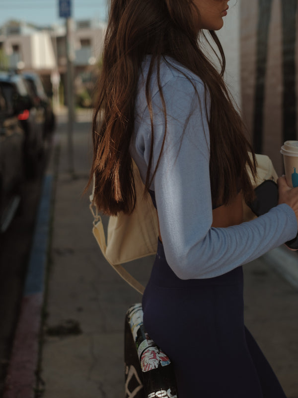 KNIT MINI CARDIGAN - BABY BLUE