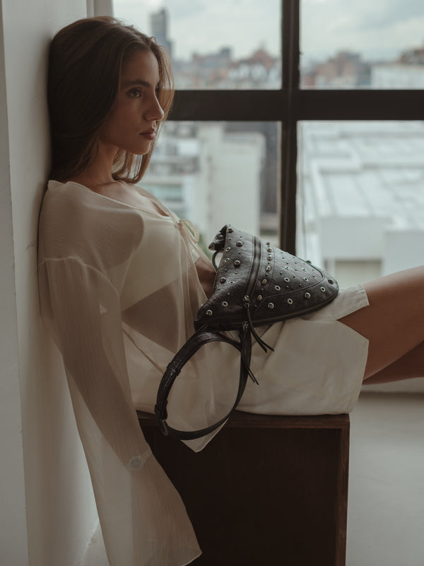 SHEER TIE CARDIGAN - SOFT WHITE