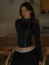 CONTRAST BBL JACKET - BLACK